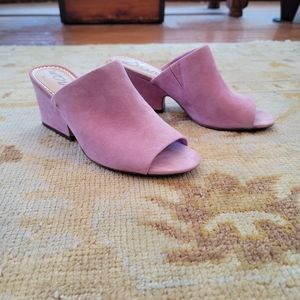 Sam Edelman Lilac Suede Wedge Mules Sz 9